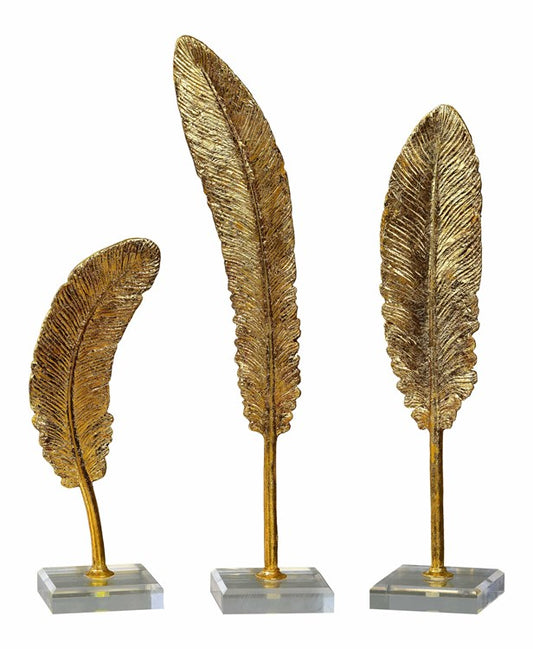 Gold Feather Sculpture