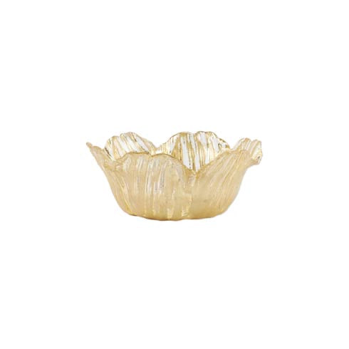 Gold Glass Flower Bowl by Vietri