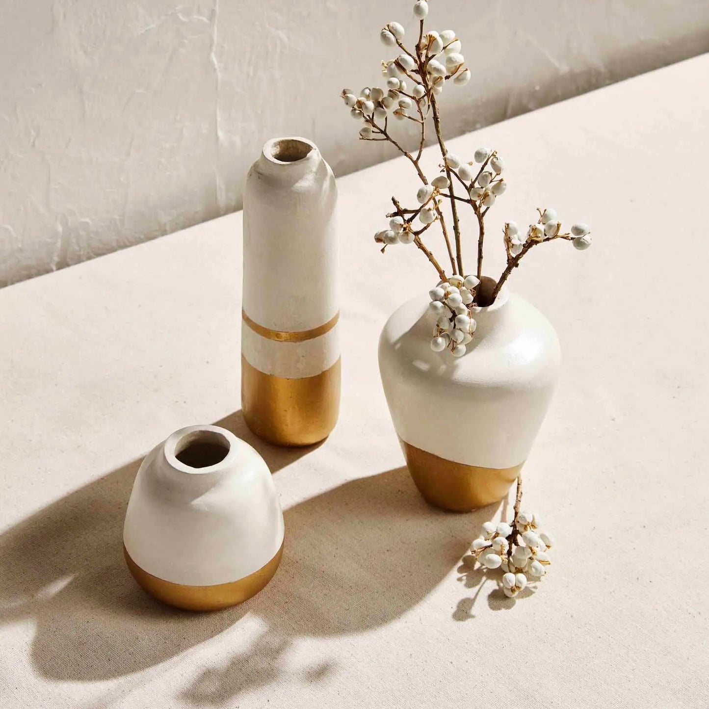 Gold Paper Mache Vase