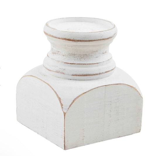 Short White Candle Holder