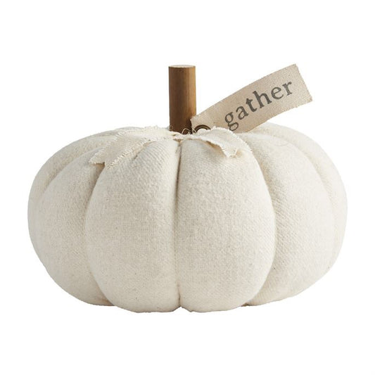 Small Cream Pumpkin Sitter