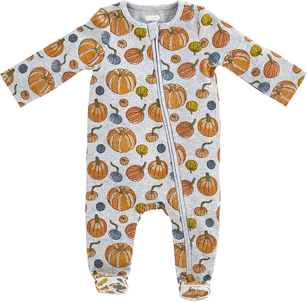 Gray Pumpkin Onesie Sleeper