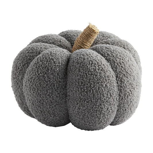 Large Shearling Fabric Pumpkin