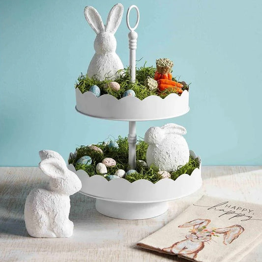 White Scalloped Tiered Server