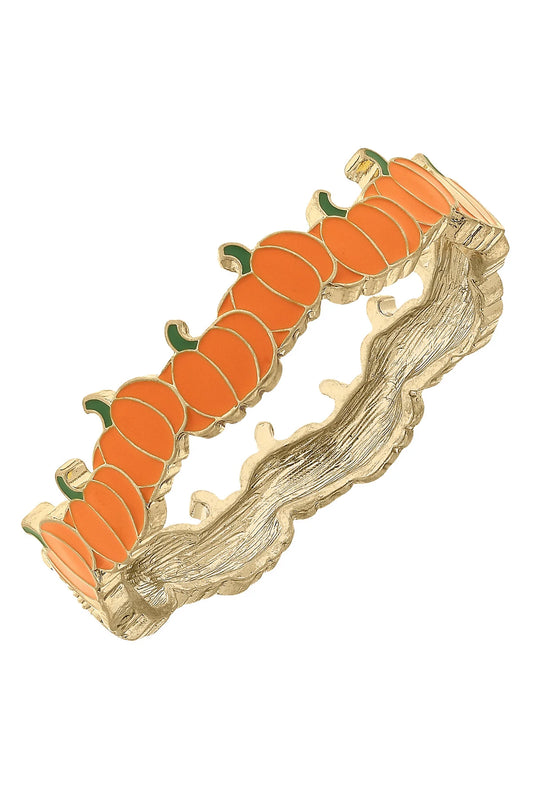 Enamel Pumpkin Hinge Bangle