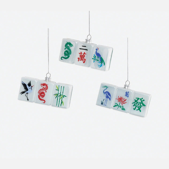 Mahjong Glass Ornament