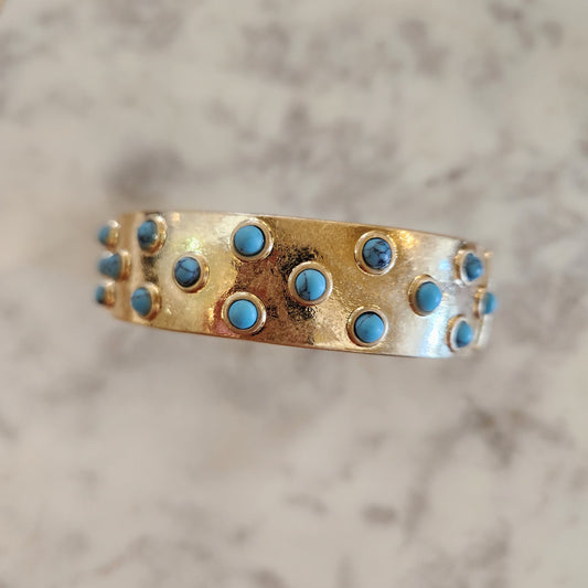 Yellowstone Turquoise Studded Hinge Bangle