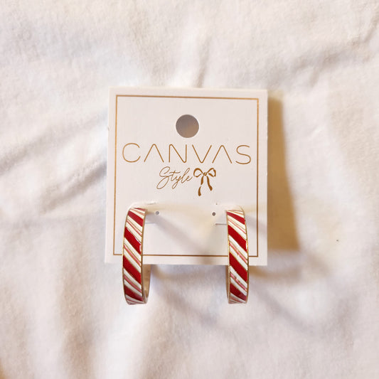 Candy Cane Lane Hoop Earrings