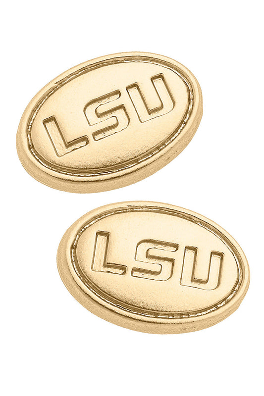 LSU 24K Gold Plated Stud Earrings