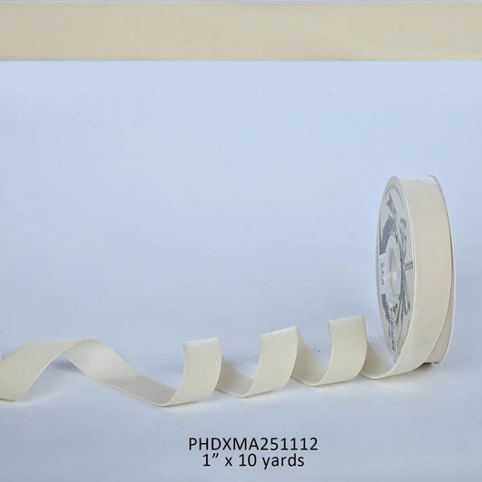 Ivory Velvet Finishing Ribbon 1"
