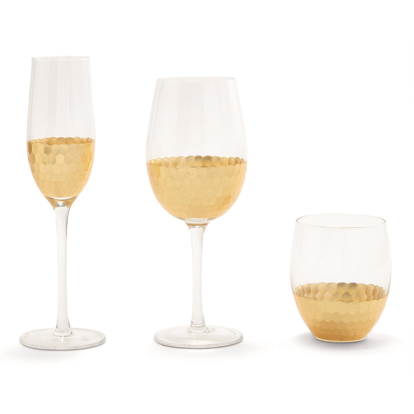 Gold Faceted Glasses