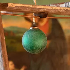Frosted Emerald Glass Ornament