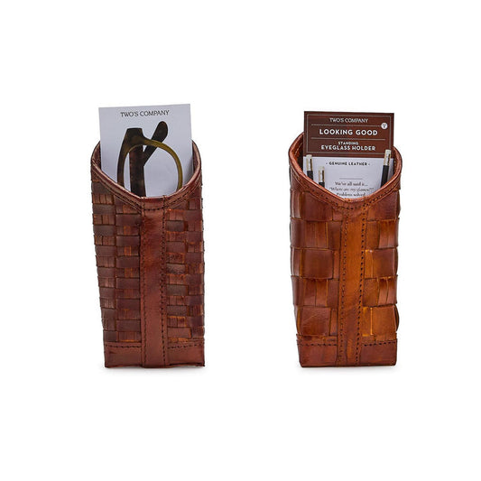 Woven Leather Eyeglass Holder