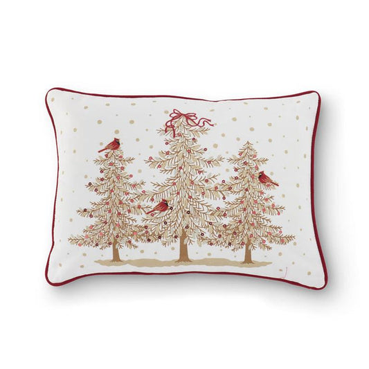 Cardinals & Trees Pillow with Sequins