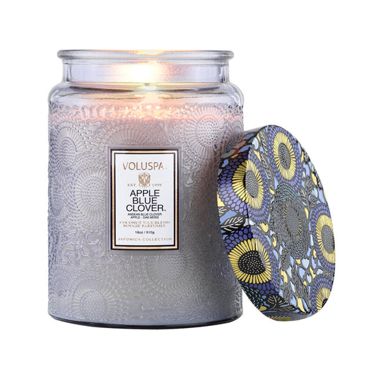 Apple Blue Clover Large Glass Jar