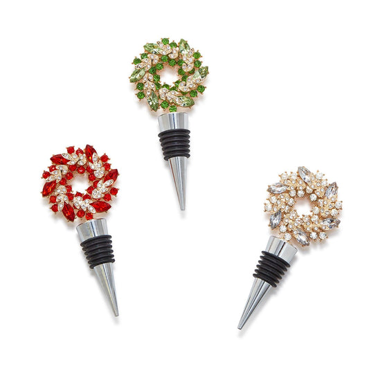 Jeweled Wreath Bottle Stopper