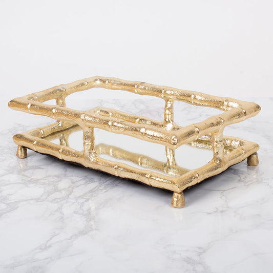 Gold Bamboo Guest Towel Tray