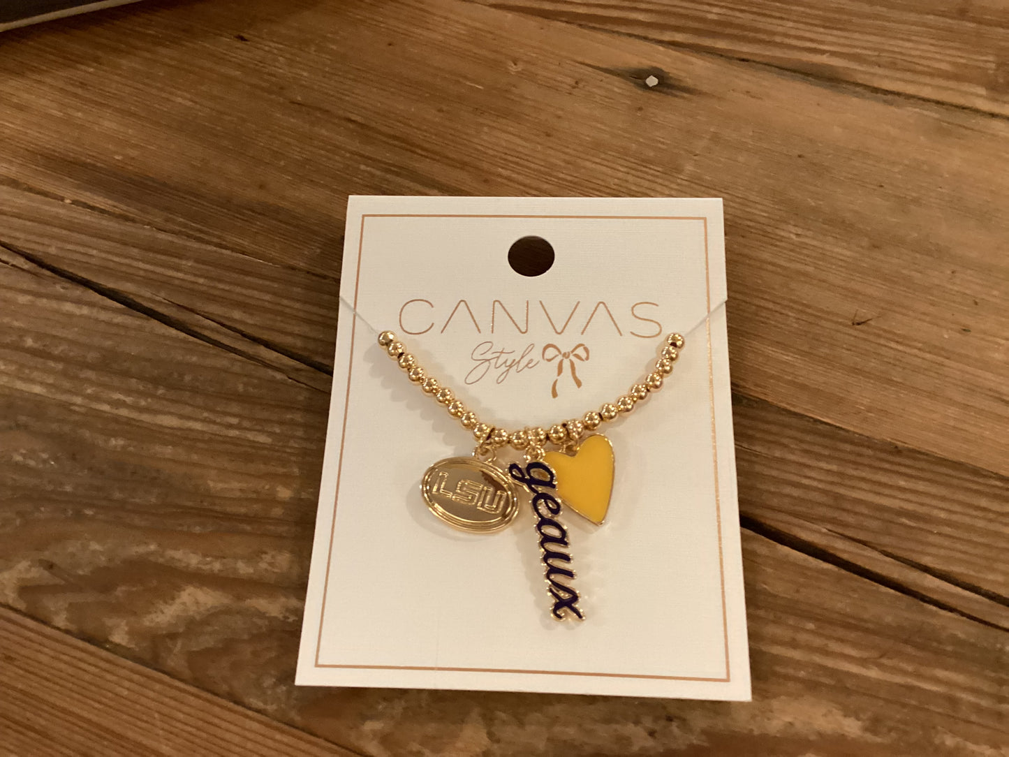 LSU Charm Bead Necklace