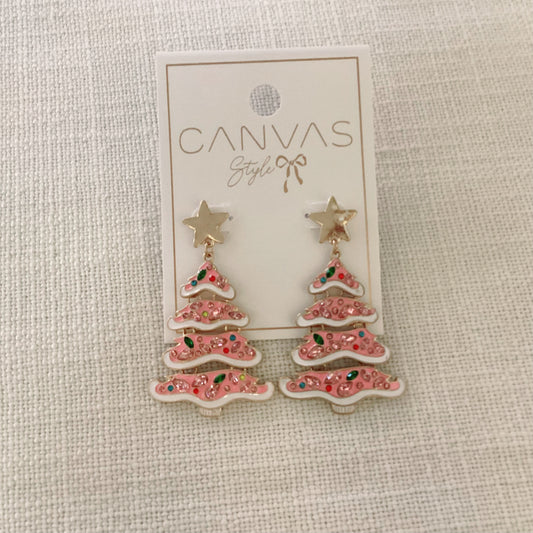 Jeweled Christmas Tree Earrings