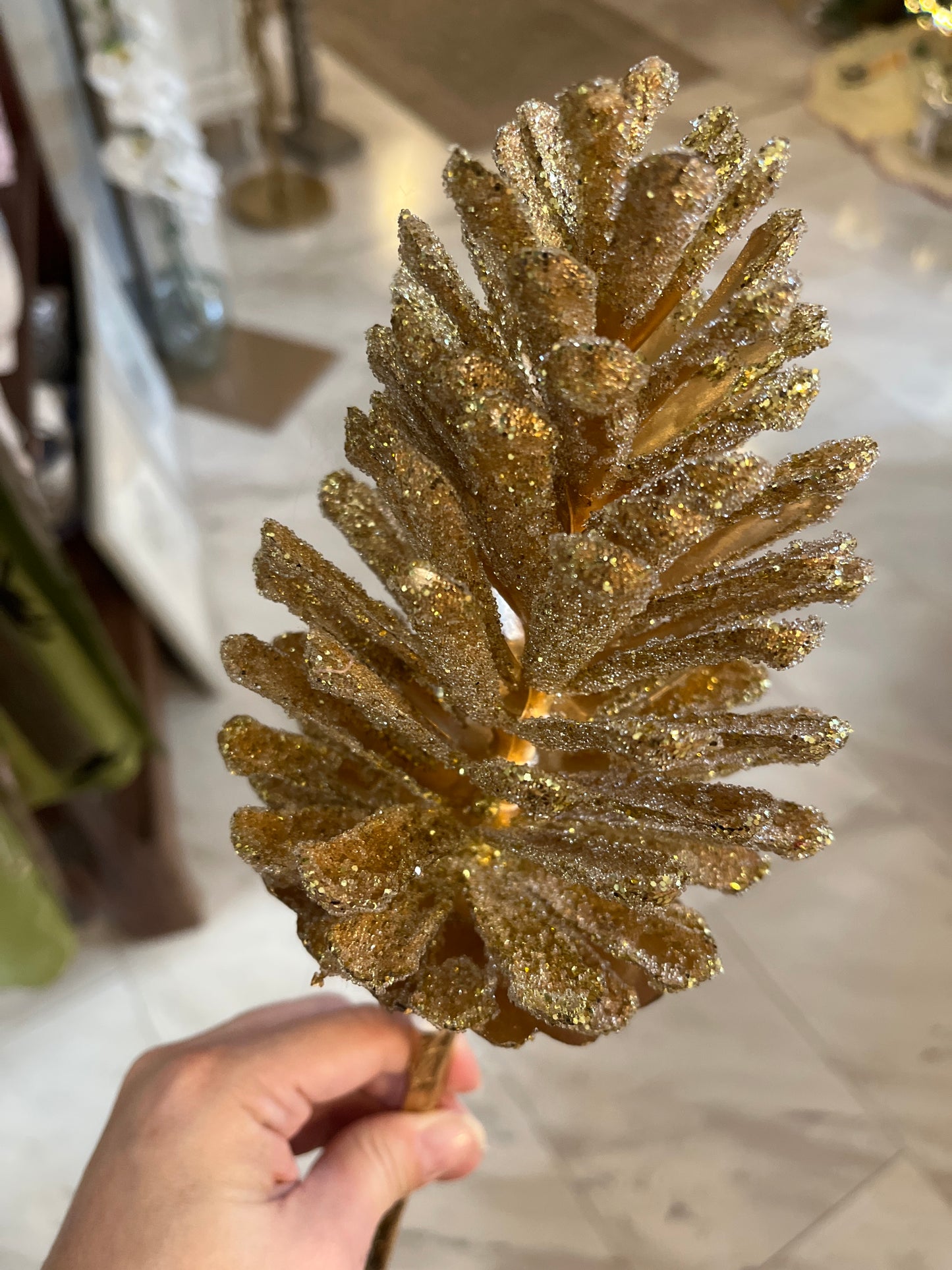 Gold Pinecone Pick