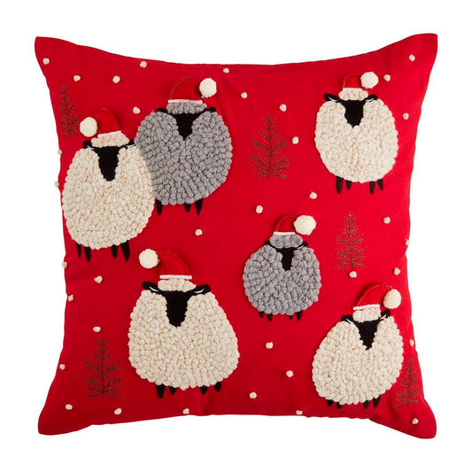 Square Christmas Farm Animals Pillow