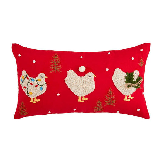 Lumbar Christmas Farm Animals Pillow