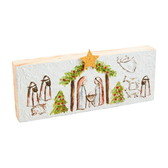 Painted Nativity Plaque