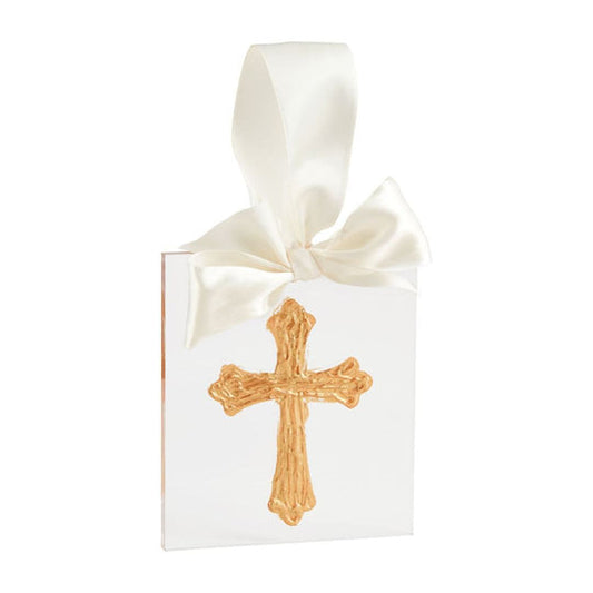 Cross Gold Acrylic Ornament