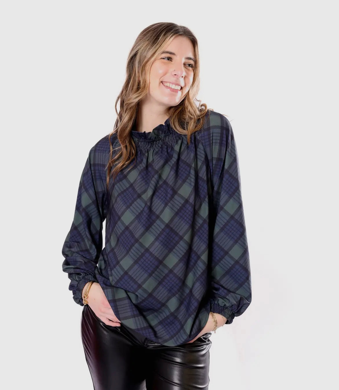 Blackwatch Plaid High Neck Top