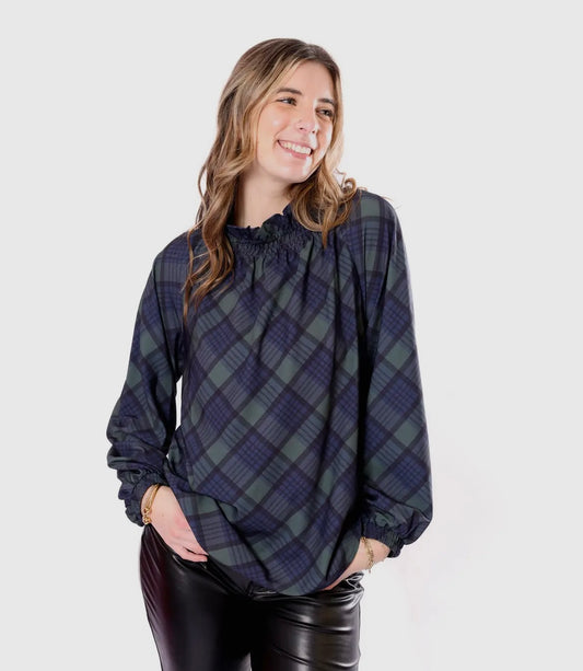 Blackwatch Plaid High Neck Top