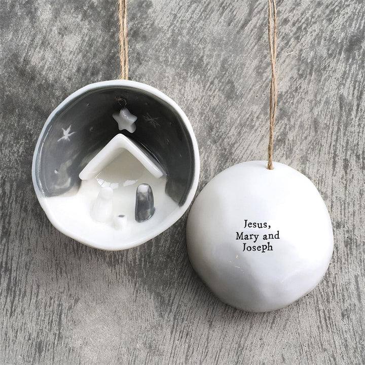 Porcelain Half Bauble Nativity Ornament