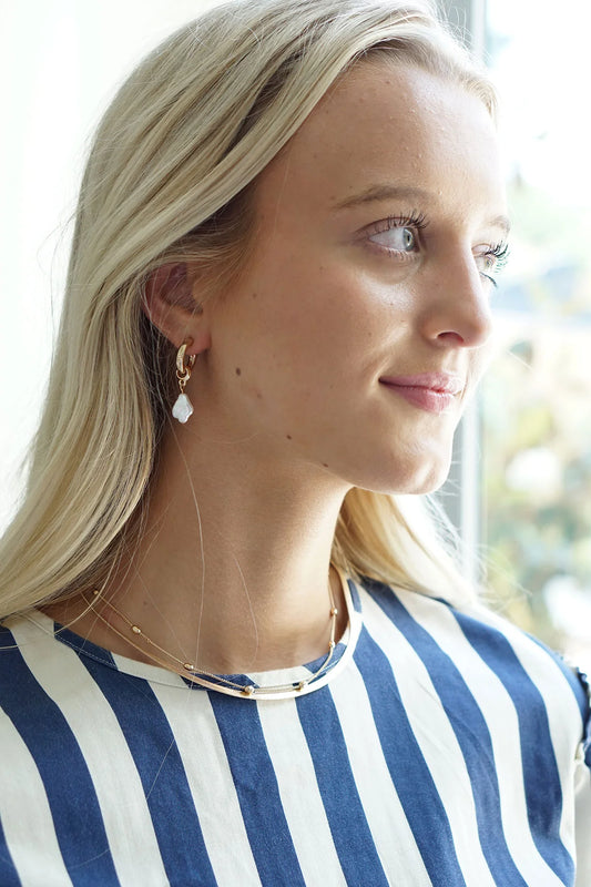 Eve Pearl Cross Earrings