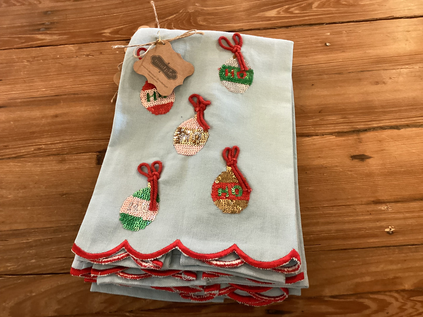 Ornament Christmas Sequin Towel