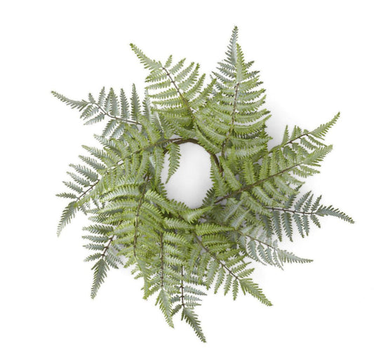 Real Touch Ostrich Fern Candle Ring/Wreath