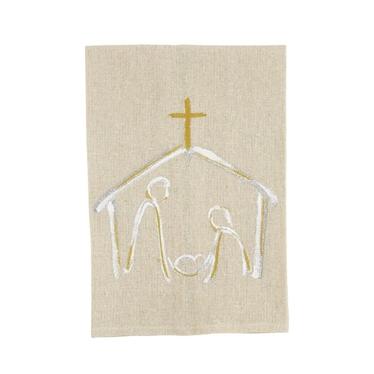 Hand Painted Nativity Towel