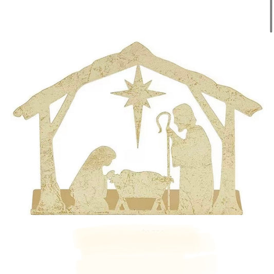 Gold Tin Nativity