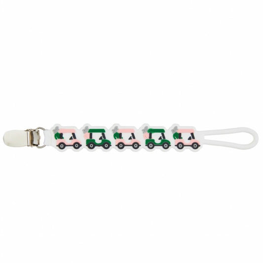 Green and Pink Golf Silicone Pacifier Clip Strap