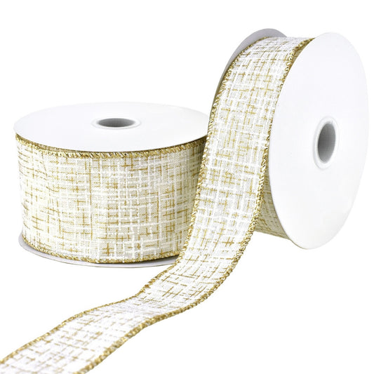 Ivory Linen Texture Ribbon