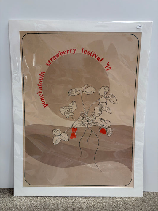 1977 Strawberry Festival Poster, matted