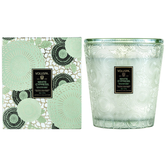 White Cypress Large 3 Wick Candle Boxed