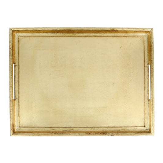 Florentine Wooden Accessores Gold Large Rectangular Tray