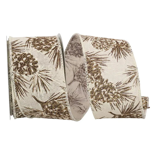 Pinecone Glitter Ribbon