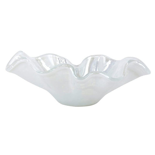 Onda Glass White Large Bowl