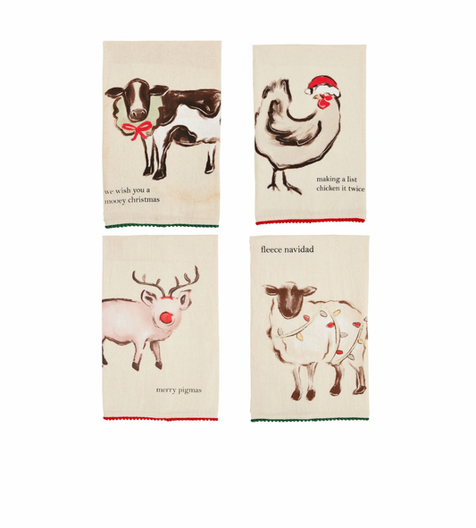 Christmas Farm Animal Towels