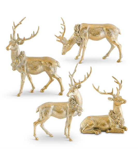 Antique Gold Resin Deer