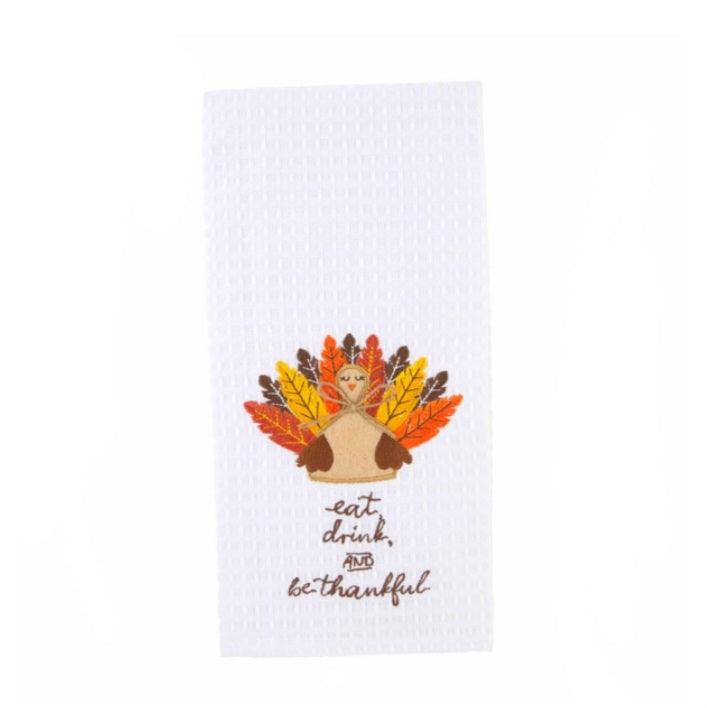 Thanksgiving Waffle Knit Towels