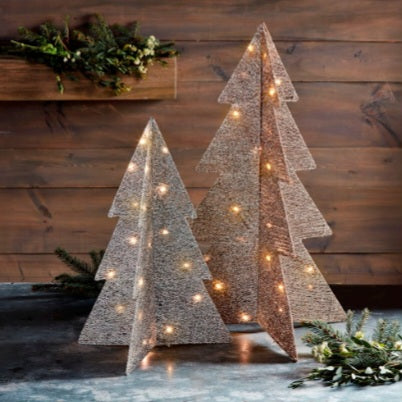 Light-Up Glitter Trees