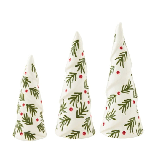 Ceramic Painted Holly Tree Sitters