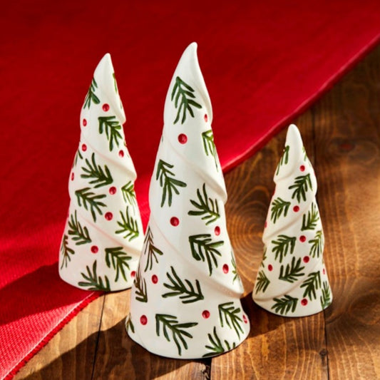 Ceramic Painted Holly Tree Sitters