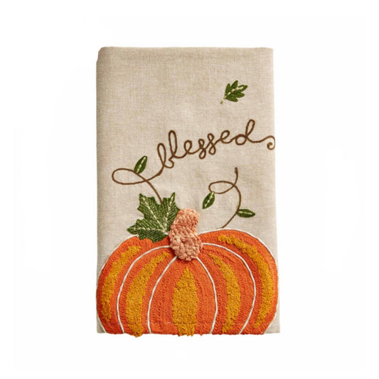 Embroidered Pumpkin Towel